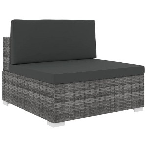 Middle Seat  PE Rattan, Polyester, Powder-Coated Steel Medium  vidaXL - 1 of 4