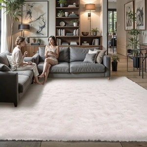 Soft Fluffy Shag Rug for Living Room or Bedroom, Plush Non-Slip Carpet for Home or Dorm Decor - 1 of 4