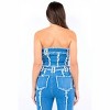 Women's Frayed Edge Denim Corset Top - American Bazi - 2 of 4