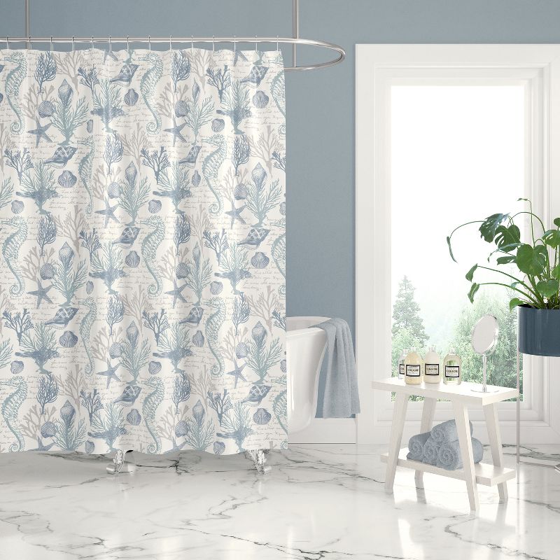 Galapagos Lined Shower Curtain with Grommets - Levtex Home, 1 of 5