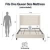 NicBex Queen Size Velvet Upholstered Platform Bed with Nailhead Trim Wingback for Adults/Boys/Girls - 3 of 4