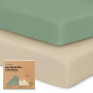 KeaBabies 2-Pack Isla Mini Crib Sheets, Pack and Play Sheets Fitted, Pack N Play Sheets, Fitted Crib Sheet - 1 of 4