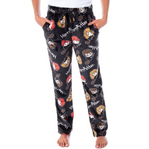 Harry Potter Juniors' Allover Chibi Characters Minky Plush Pajama Pants - 1 of 4