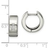 Black Bow Jewelry Stainless Steel CZ Cross Hinged Round Hoop Earrings, 6 x 12mm - 4 of 4