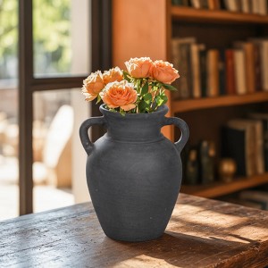Charming Terracotta Vase with Handles - Elegant Home Decor for Living Room, Bedroom, Office and Room Display - 1 of 4