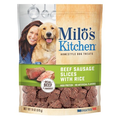 Milo's Beef Sausage & Rice Slices Dog Treats - 18oz