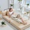 Mshliw Convertible Foldable Sofa Bed with Chenille Upholstery, Single Sofa, Modular Floor Couch, No-Assembly Design, Multi-Position Sleeper - 2 of 4