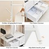 Clothes Rack With 4 Drawers, Storage Organizer with Metal Frame & Wooden Top Industrial Garment Rack With Hanging Rods & 2 Side Hooks White - 4 of 4