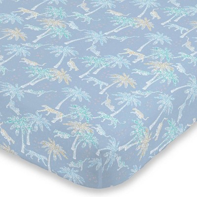 NoJo Watercolor Tropical Cheetah Mini Crib Sheet