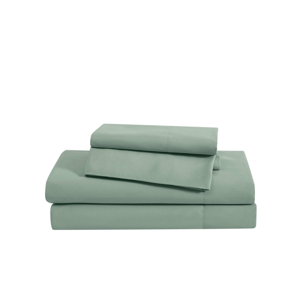 Photos - Bed Linen Truly Soft Twin Everyday Sheet Set Green: Microfiber Material, Includes Pillowcase & Sheets, Fits up to 18" Mattress
