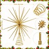 Aoibox 13.7 Inch Gold Christmas Tree Topper 3D Starburst Design Lightweight Plastic and Iron Base Fits Most Trees 1 Piece Holiday Decor - 2 of 4