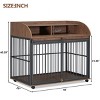 LAOTIES Heavy Duty Wooden Dog Crate Furniture,Large Kennel End Table with Sliding Barn Door,Lockable Wheels And Storage - 3 of 4