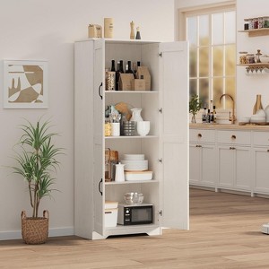 Tall Pantry Cabinet with Adjustable Shelves - 60" Height, 23.6" Wide Storage Organizer, Anti-Tip Design, for Kitchen/Bathroom Organization SKU Titles - 1 of 4