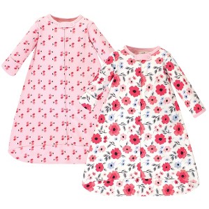 Touched by Nature Baby Girls Organic Cotton Long-Sleeve Wearable Sleeping Bag, Sack, Blanket, Coral Garden - 1 of 3