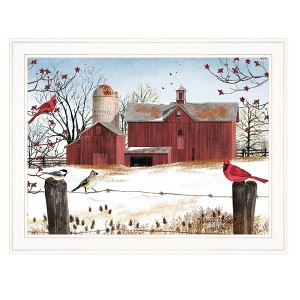 Gulches Series "Winter Friends" in by Billy Jacobs 1 Piece White Frame Print Modern Home Decor Poster Art Print 21 in. x 1 in. - 1 of 3