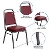 Emma and Oliver Trapezoid Back Banquet Chair, Burgundy Vinyl/Silver Vein Frame - 4 of 4