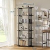 Coolmee 6 Tier Industrial Bookshelf, 71 Inch Tall Narrow Wooden Bookcase with Iron Frames, Open Display Shelving for Living Rooms Bedroom - 2 of 4