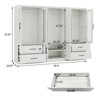 Keloyid White Wood 94.5 in. Armoire with 4 Drawers and 8 Doors - 3 of 4