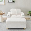 VASIP Green Corduroy Single Sofa with 1 Pillow and 2 Throw Pillows,  Footstool Convertible Storage Space ,for Small Space,Bedroom,Living Room - 2 of 4