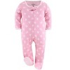 The Peanutshell Footed Baby Sleepers for Girls, Cheetah & Pink Hearts, 3-Pack, Newborn to 12 Month Sizes - 4 of 4