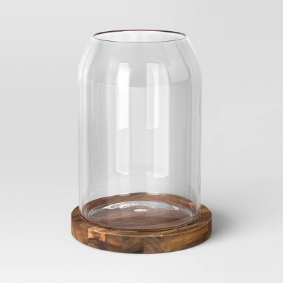 Glass Terrarium Includes Wood Base Natural Wood - Threshold™