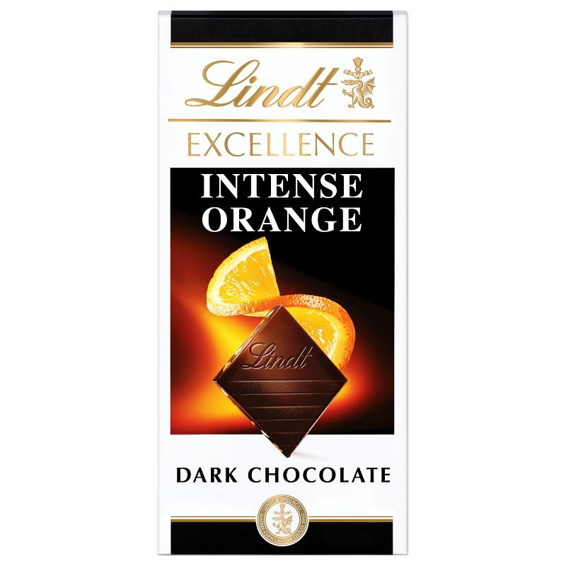 Lindt Excellence Intense Orange Dark Chocolate Candy Bar with Almonds - 3.5 oz., 1 of 12
