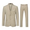 Cloudstyle Men's 3-Piece 2 Buttons Slim Fit Solid Color Jacket Smart Wedding Formal Suit - 3 of 4