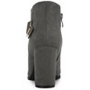 Allegra K Women's Buckle Side Zip Chunky Heels Ankle Booties - 4 of 4