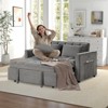 Bestier 55'' Convertible Sleeper Sofa Bed, Modern Chenille Fabric Sofa with Pull Out Bed and USB Ports for Living Room, RV, Trailer, Basement - 2 of 4