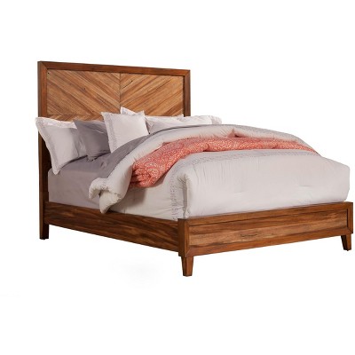 Rustic Pine and Mahogany 1-Drawer Nightstand with Open Shelf