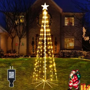 Ollny 170 LED Warm White Christmas Tree Lights For Light Show (8 Modes, IP65 Waterproof, Clear Wire, Plug In) - 1 of 4
