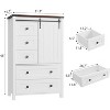 Acekool Wood Grain Dresser - 5-Drawer Chest with Sliding Barn Door - 2 of 4