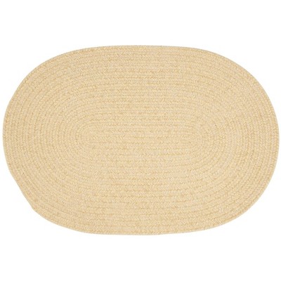 Colonial Mills Barefoot Chenille Bath Rug Braided Rug, Yellow 1'10"x2'10", Oval Shape