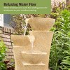 Nature Spring Outdoor 3-Tier Water Fountain with LED Lights and Cascading Bowls - 3 of 4