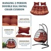 LeisureMod Modern Upholstered 2 Person Hanging Egg Swing Cushion with Headrest Large Breathable Folding Cushion - 2 of 4