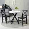 Aghana Digitals Jet Black Farmhouse Pinewood Dining Chairs (Set of 2) with Cross Back Support, - 2 of 4