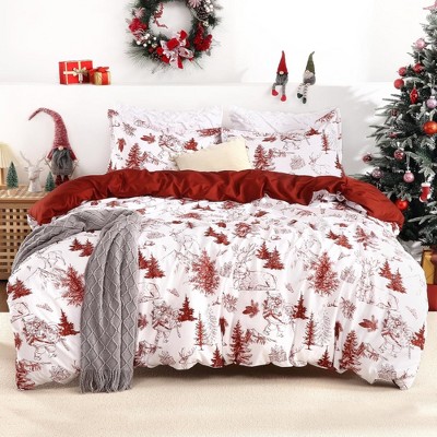 3 Piece Christmas Bedding Duvet Cover Set