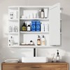 PexFix 31.5" x 23.6" Wooden Bathroom Medicine Cabinet with Mirror Wall Mirror Storage Cabinet with Doors and 6 Open Shelves for Over Sink White - 4 of 4