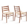 Sapphtopaz Modern Rattan Dining Chairs Set of 2 with Woven Seat & Slat Backrest Kitchen Chair with Wood Frame Dining Room Chair for Dining Room - 2 of 4