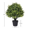 poetree 24 in Artificial Boxwood Topiary Ball Tree in Pot 2 Pack-Faux Shrubs for Indoor/Outdoor Decor - 2 of 4