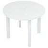 vidaXL Patio Table White 35 in. Plastic - 3 of 4