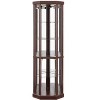 Okak Corner Cabinet, Curio Cabinet with Glass Doors and Shelves, Corner Display Case for Living Room - 4 of 4