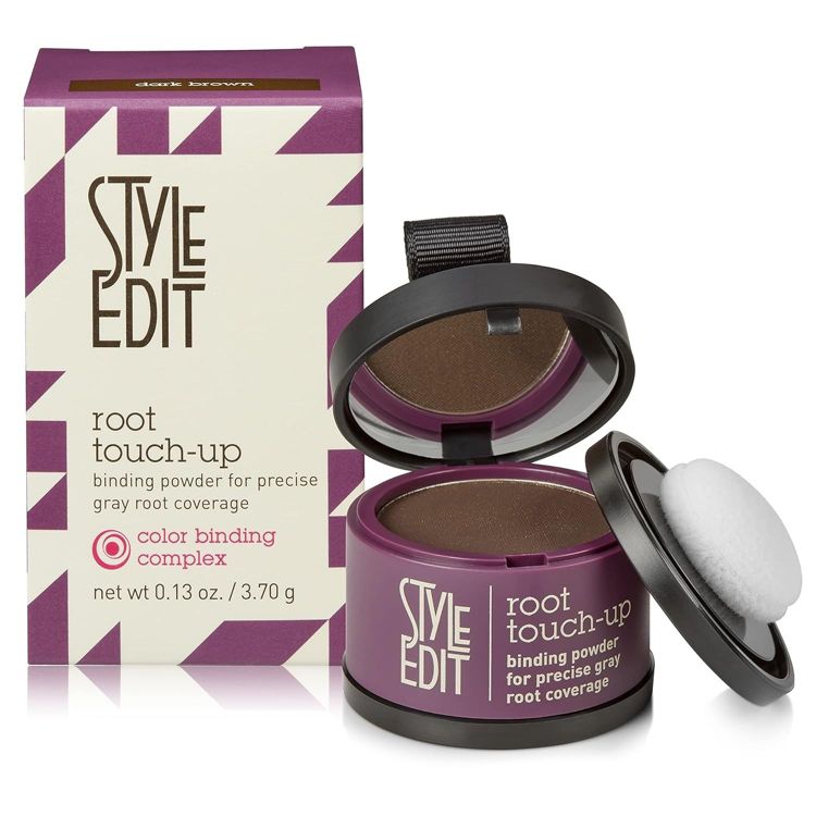 Style Edit Root Touch Up Powder for DARK BROWN Hair (0.13 oz tub) Gray Hair Cover-up Root Concealer for Grey, White Hair, 1 of 3
