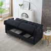Modern Sofa 2-Seater Sofa Upholstered Cloud Sofa, Beige/Green/Black-ModernLuxe - 3 of 4