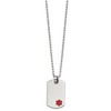 Black Bow Jewelry Stainless Steel Small Medical Dog Tag Necklace - 24 Inch - 2 of 4