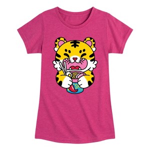 Girls' - Instant Message - Tiger Ramen Fitted Short Sleeve Graphic T-Shirt - 1 of 4