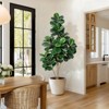 Garvee 4/5/6/7FT Fiddle Leaf Fig Tree Artificial with Leaves - Realistic Faux Ficus Lyrata Trees in Grey Planter Pot, Indoor Fake Floor Plants - 2 of 4