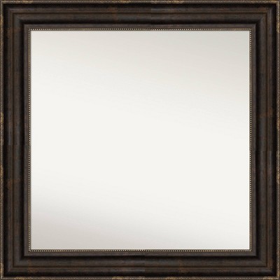 32" x 32" Non-Beveled Stately Bronze Wall Mirror - Amanti Art: Modern Square, Polystyrene Frame, Wall Mount