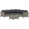 vidaXL Patio Furniture Set Armchair Sofa Set with Cushions Gray Poly Rattan - 3 of 4