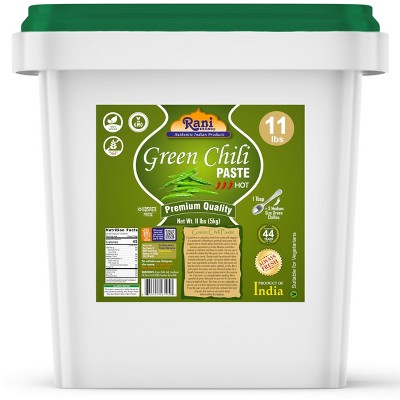 Green Chilli Cooking Paste - 176oz (11lbs) 5kg - Rani Brand Authentic Indian Products